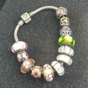 Pandora Camilia bracelet with beads.